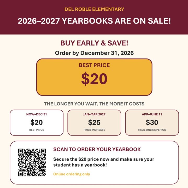 2026-2027 yearbook sale flyer